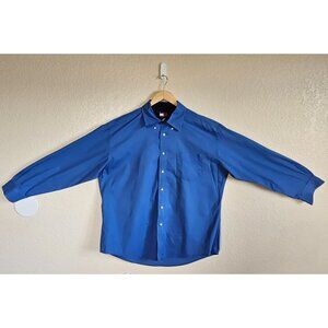 Vntg Y2K Tommy Hilfiger XL Mens Blue Shirt XL Cotton Business Casual Logo